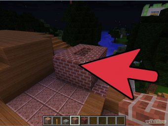 Изображение с названием Build a Brick Fireplace With a Chimney in Minecraft Step 7